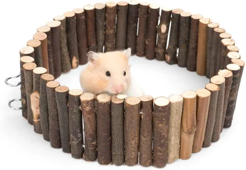 Miniatura 2 de Niteangel Juguete de puente colgante de hámster, escalera de madera de escalada larga para hámsters, ratones, ratones, jerbos, ratas planeadoras