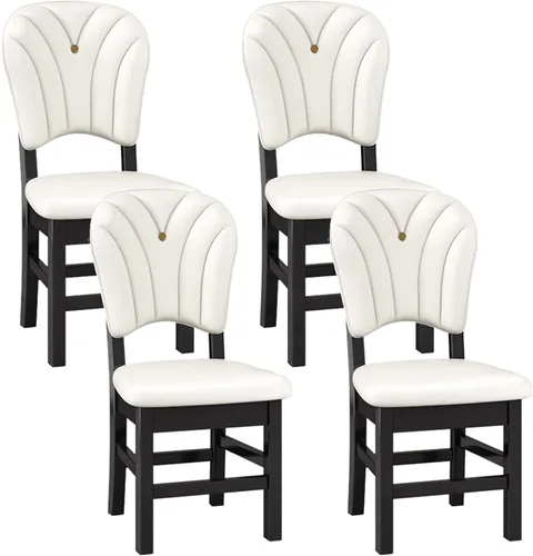Miniatura 22 de Upholstered Leather Dining Room Chairs, Dining Chairs Set Kitchen Chair with Solid Wood Legs, Dining Room Side Chair for Bedroom, Vanity, Living