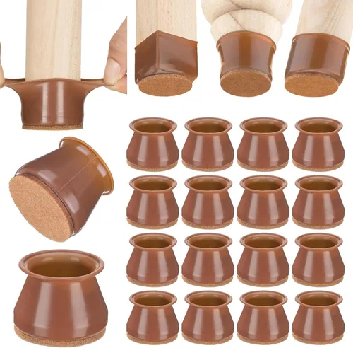 Miniatura 23 de Aneaseit Protectores de suelo para patas de silla, almohadillas de silicona con parte inferior de fieltro para suelos de madera dura y pies