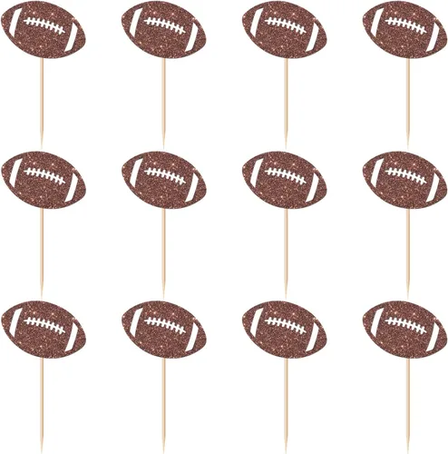 24 adornos de fútbol para cupcakes con temática deportiva, para cumpleaños, baby shower, fiesta, decoración de fiesta de fútbol para niños y hombres