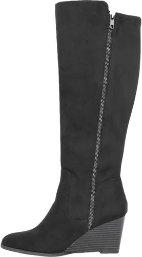 Miniatura 3 de Style & Co. Wynterr - Botas altas de cuña de gamuza sintética para mujer, color negro, 8.5 M (B,M), Negro