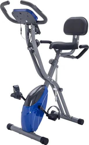 Merax Bicicleta estática plegable para interiores, vertical, reclinada, para fitness, bicicleta magnética con resistencia ajustable de 16 niveles