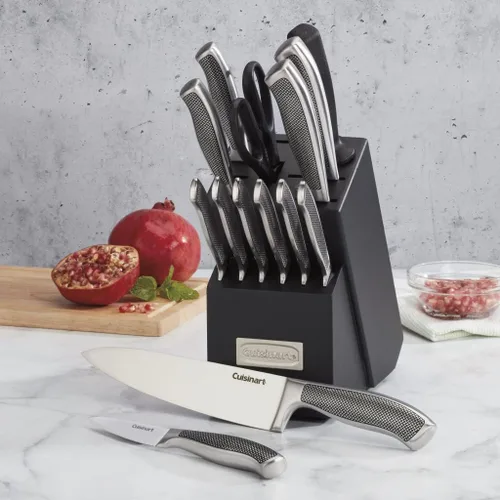Miniatura 4 de Cuisinart Juego de Cuchillos con Bloque, Juego de 15 Piezas de Cuchillos de Cocina con Hojas de Acero para Corte Preciso, Liviano, de Acero