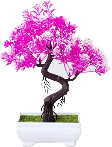 Miniatura 8 de HASMI Plantas falsas plantas artificiales, plantas de árbol bonsái, flores falsas, adornos en maceta para decoración del hogar, decoración de A-06