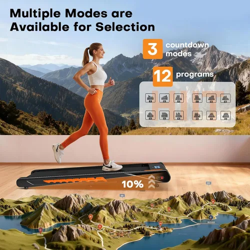 Miniatura 11 de Walking Pad Treadmill with Speaker, 4-in-1 6.2MPH Treadmills for Home with App Compatible, Walking Pad with 10% Incline, LED Display, 2.75HP