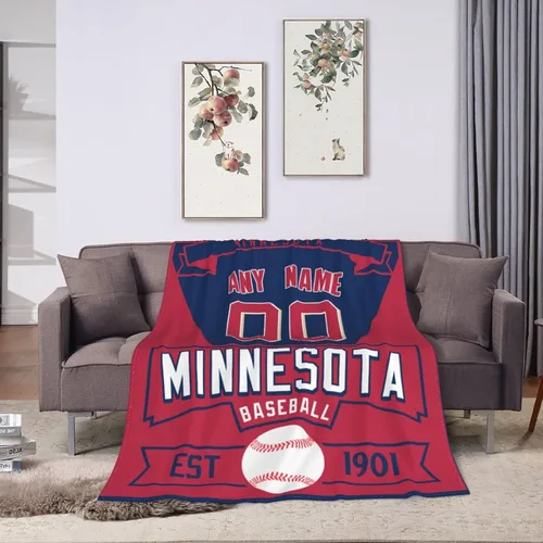 Miniatura 29 de Manta personalizada para fanáticos de la cama, regalo de béisbol, ciudad, invierno, verano, manta de forro polar con nombre y número personalizados