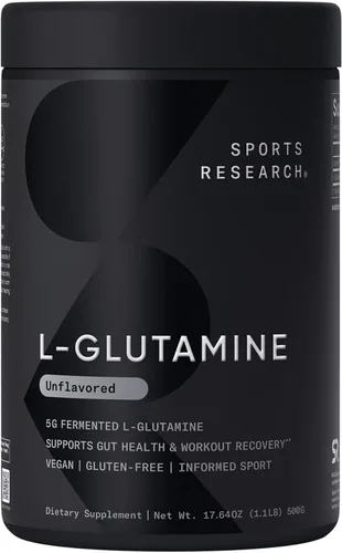 Sports Research L-Glutamina - Recuperación de Entrenamiento, Salud Inmunológica y Apoyo a la Salud Intestinal - 5 G por Porción - 17.64 Oz (500 g)