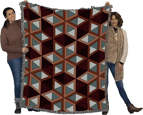 Miniatura 10 de Pure Country Weavers Manta con diseño de estrellas y diseño de bayas, diseño de tapiz tejido de algodón, fabricada en los Estados Unidos
