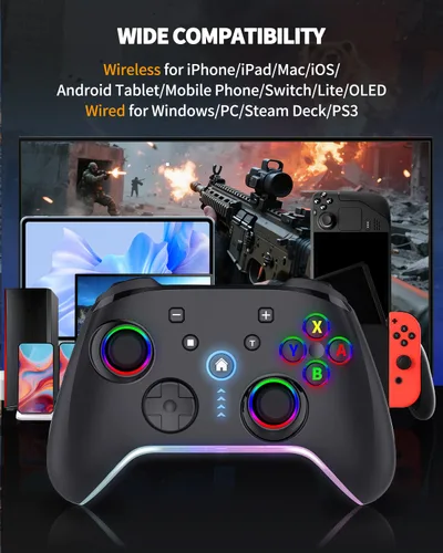Miniatura 7 de Bcofo Wireless Mobile Game Controller for iOS/iPhone/Android/Cell Phone/Switch/Laptop, Gaming Gamepad with Phone Clip for Gamers, Hall Effect