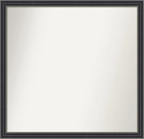 Miniatura 450 de Amanti Art Espejo de baño negro para sobre fregadero, 22 x 22 pulgadas, espejo de tocador cuadrado estrecho negro Avon, marco de madera casual