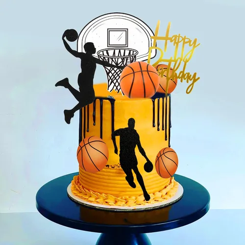 Miniatura 4 de 20 decoraciones para pasteles de baloncesto, decoraciones de pastel con temática de estrellas de baloncesto para decoración de pastel de cumpleaños