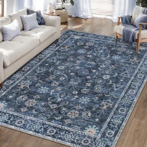 Miniatura 76 de Tangsoo Alfombra lavable para pasillo, antideslizante, 2 x 6 pies, estilo bohemio, floral, vintage, para entrada, suelo suave, para cocina, baño