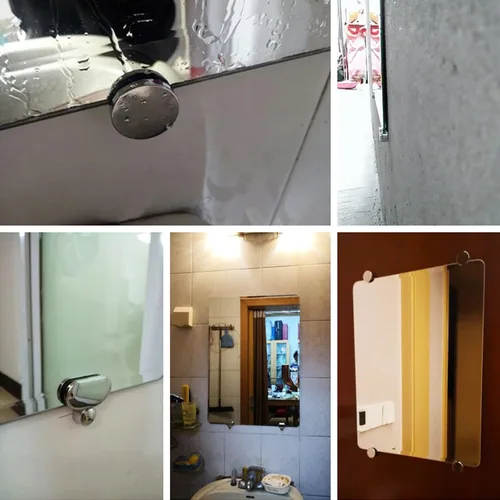 Miniatura 7 de Clips de espejo Clips de montaje de espejo Clip de fijación de vidrio Accesorios de fijación para espejos de baño, soportes de espejo para paredes