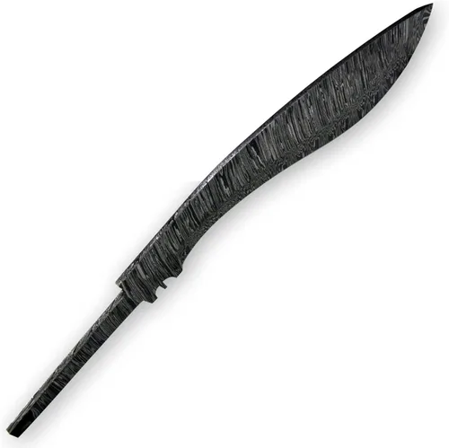Miniatura 6 de Cuchillo de caza de hoja en blanco de acero de Damasco forjado a mano personalizado Kukri Bowie Blade Damasco Billet Camping, supervivencia