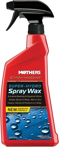 Mothers California Gold Super-Hydro Spray Wax, 24 oz. – Brillo y perlado recién encerado, limpia, brilla y protege en un solo paso, usar seco o