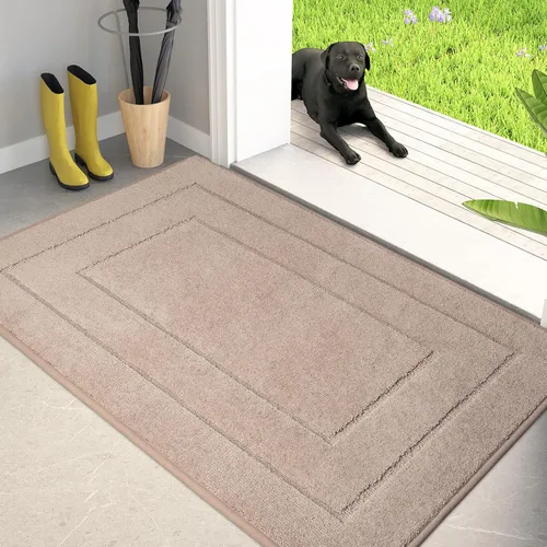 Miniatura 13 de PURRUGS Tapete para puerta que atrapa la suciedad, 20 x 31.5 pulgadas, antideslizante, lavable a máquina, tapete de entrada para perro, tapete