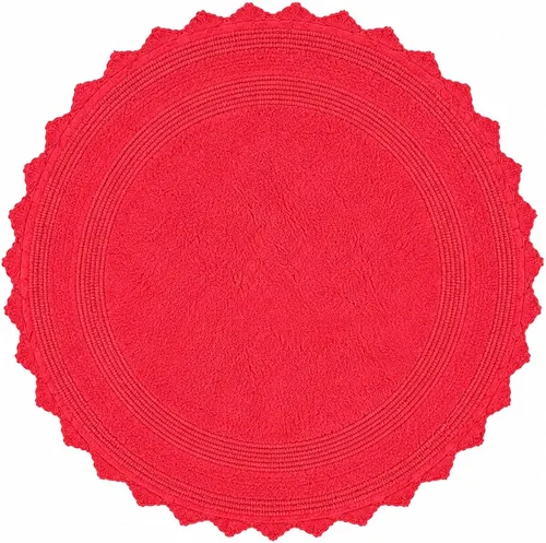 Miniatura 22 de Royal Blaze Tapete de baño de algodón rojo, reversible, pequeño ovalado de 18 x 26 pulgadas, lavable y decorativo