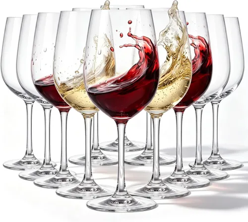 Miniatura 7 de Juego de 12 copas de vino de acrílico irrompibles con tallo, copas de vino de plástico de 12 onzas, copas de vino reutilizables transparentes