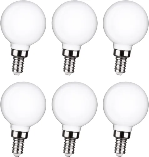Paquete de 6 bombillas LED G16.5 para ventilador de techo, bombilla LED regulable para candelabro de 4.5W equivalente a 60W 500LM, bombillas LED