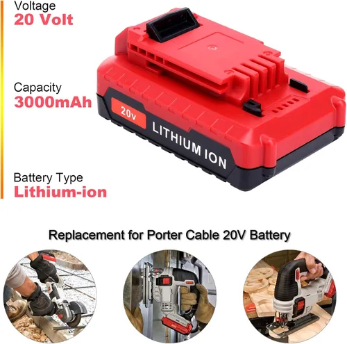 Miniatura 2 de ELEFLY Paquete de 2 baterías PCC680L 20V Max 3.0Ah compatibles con cable Porter 20V, batería de litio PCC681L PCC682L PCC685L PCC670B PCC710B