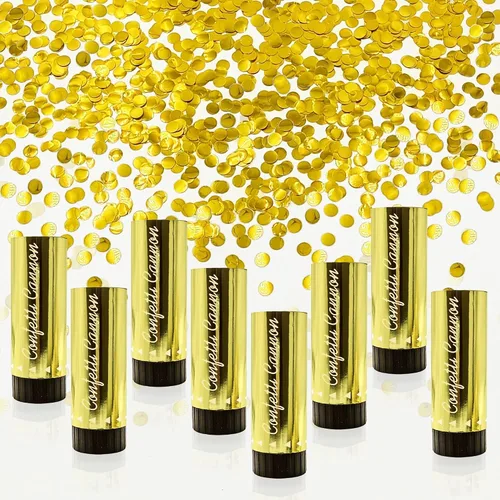 Miniatura 8 de Cañones de confeti para boda, cumpleaños, graduación, baby shower, aniversario, Navidad, Año Nuevo, suministros de fiesta divertidos para niños, Oro