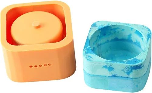 Miniatura 8 de NICOLE Molde de silicona para maceta, moldes de cemento para cenicero, moldes para plantas suculentas