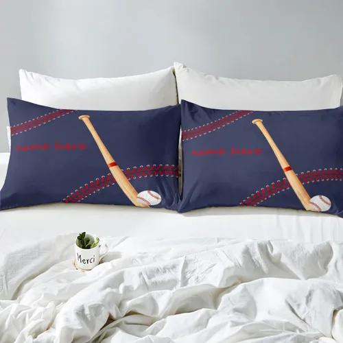 Miniatura 4 de Juego de ropa de cama de béisbol para niños y adolescentes, bates de béisbol, juego de cama europeo, para actividades de pasatiempo, softbol