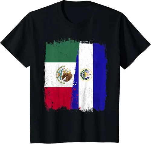 Miniatura 43 de Camiseta con la bandera mexicana de El Salvador con la mitad de la bandera mexicana de El Salvador