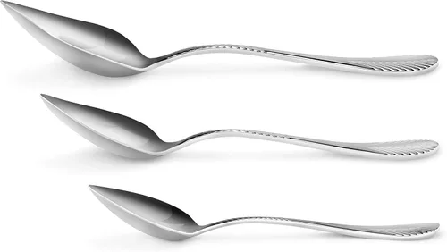 Miniatura 2 de New Star Foodservice 1029031 Cucharas decorativas de precisión de acero inoxidable con boquilla cónica, juego de 3, 7 pulgadas, 8 pulgadas, 9