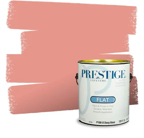 Miniatura 254 de Prestige Paints Pintura exterior e imprimación en uno, 1 galón, plano, coincidencia comparable de Valspar* Amber Rose*