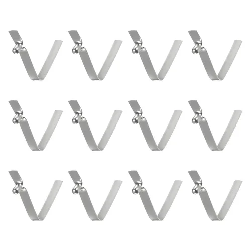 Miniatura 20 de HARFINGTON 12 unids botón único kayak paleta broche resorte clip 0.630x0.220 in 65Mn resorte acero en forma de V hueco elevación telescópica tubo