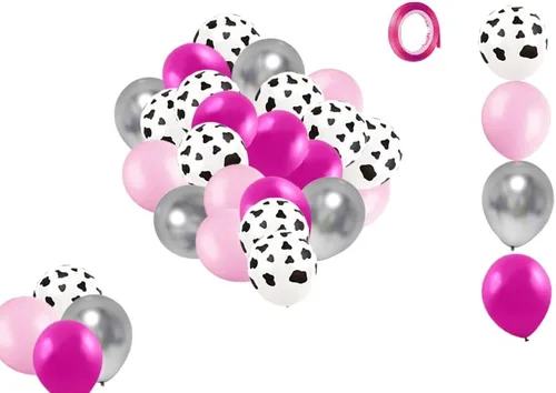 Miniatura 8 de Juego de globos con estampado de vaca, globos de látex rosa de 12 pulgadas para cumpleaños, despedida de soltera, despedida de soltera, decoración