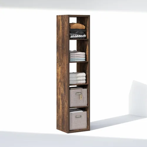 Miniatura 4 de Furinno Organizadores y almacenamiento de armario cúbicos, organizador de armario de 5 cubos, estante abierto, marco extra grueso para armario, Pino