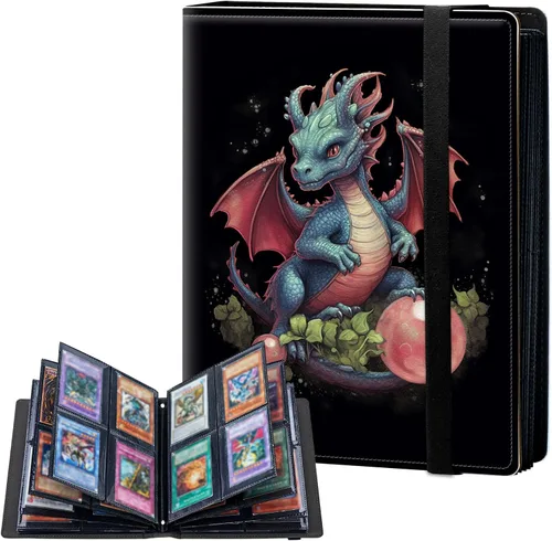 Miniatura 16 de Carpeta de tarjetas de 4 bolsillos con capacidad para 160 tarjetas, carpeta de álbum de coleccionista de libros de tarjetas para Yugioh, MTG, TCG