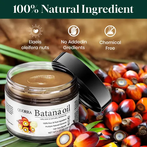 Miniatura 2 de Quorra Aceite de batana crudo para el crecimiento del cabello, 100% aceite orgánico natural para cabello natural grueso y fuerte, mascarilla
