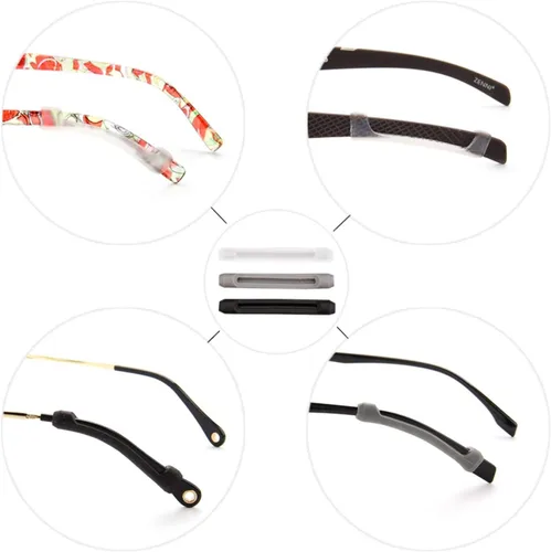 Miniatura 8 de YR Soft - Sujetadores de silicona tipo manga para las patillas de las gafas, antideslizantes, elásticos y cómodos, 5 pares - Transparente