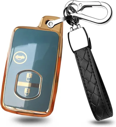 Miniatura 2 de Funda para llavero de TPU para Toyota 86 Crown Mark X Camry Prius Wish Ractis Avensis Aqua IQ Vitz Land Cruiser Prado Subaru, accesorios de Negro