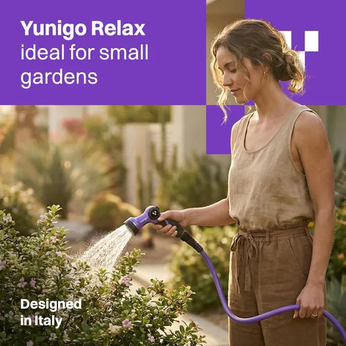 Miniatura 2 de RELAX Manguera de jardín púrpura expandible de 50 pies, diseño ligero sin torceduras con acoplamientos de aluminio duraderos, boquilla rociadora