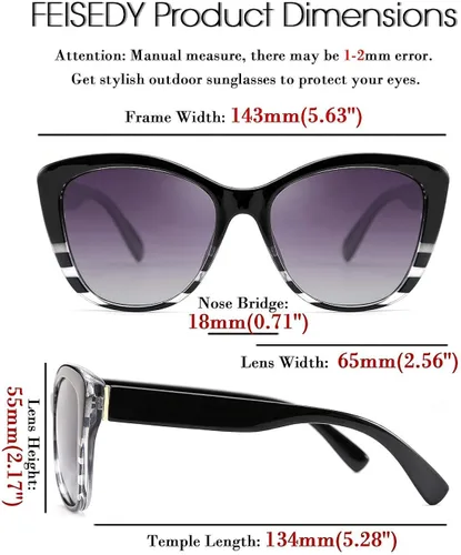 Miniatura 4 de FEISEDY Gafas de sol polarizadas vintage para mujer, estilo Jackie O Cat Eye B2451