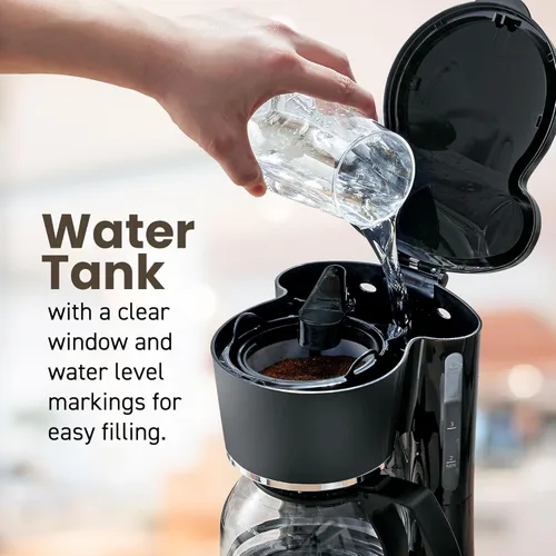 Miniatura 3 de Maxi-Matic EHC-5055# Elite Gourmet Cafetera automática para preparar por goteo con filtro reutilizable, pausa y sirve, interruptor