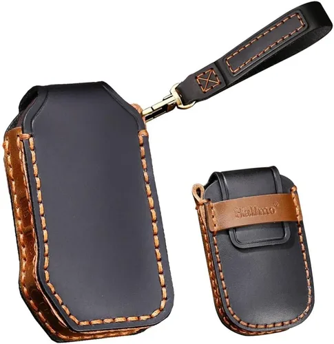 Miniatura 10 de Funda de cuero para llavero inteligente para Kia K3 K5 Cerato Sorento Llavero Bolsa de llaves Accesorios de coche 3 botones azul