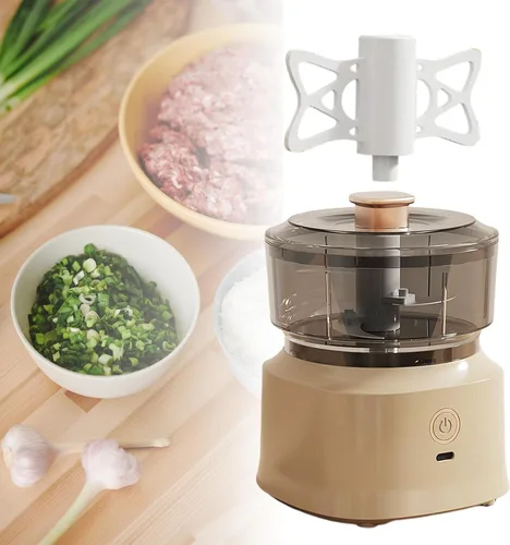 Miniatura 3 de Mini picadora eléctrica de ajo, licuadora de ajo, 11.8 fl oz, herramientas de cocina automáticas a prueba de salpicaduras, picadora de carne