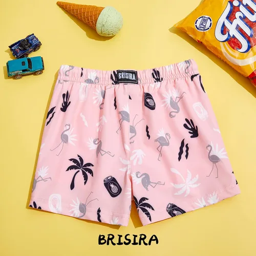 Miniatura 2 de BRISIRA Traje de baño para niños pequeños, antirozaduras, pantalones cortos de natación para niños con forro de compresión