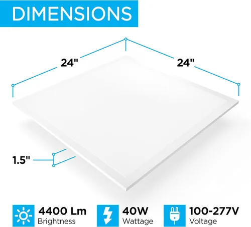 Miniatura 5 de JONATHAN Y JYL9804A-SET2 - Luz LED de montaje empotrada integrada regulable de 40 vatios de 2 pies x 2 pies con 4400 lúmenes, 5000 K, color blanco
