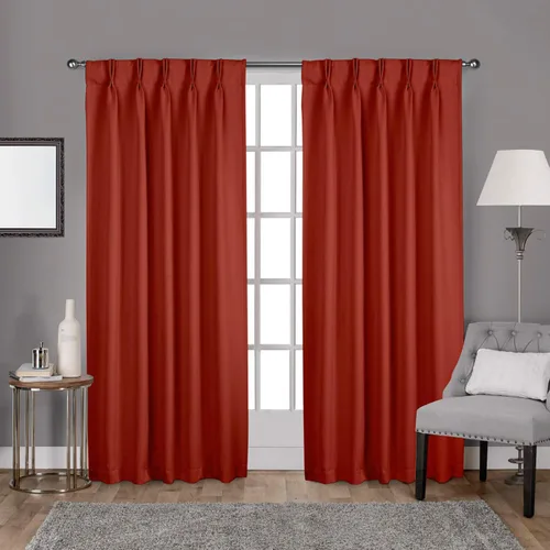 Miniatura 11 de Par de paneles de cortinas plisadas de doble pellizco para ventana (con 2 paneles combinados, 42 pulgadas de ancho x 45 pulgadas de largo)