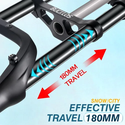 Miniatura 4 de BUCKLOS 20 pulgadas 4.0 Fat Tire Bike Suspension Tenedor, 7.087 in Travel 5.315 in Spacing Hub 0.354 in QR Ebike Oil MTB Fat Fork, Doble Corona