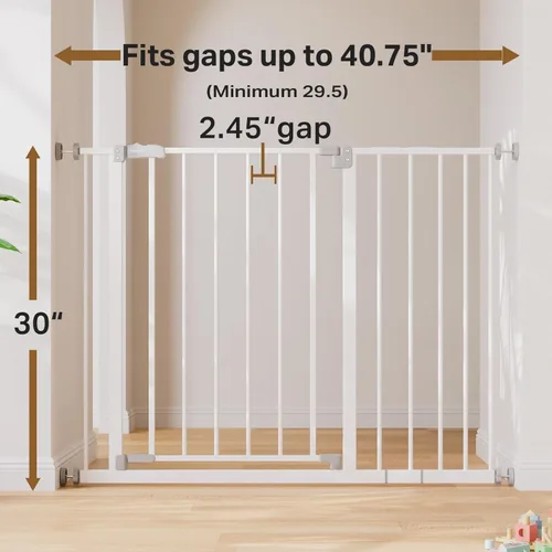 Miniatura 4 de InnoTruth Puerta de bebé de 29.5 a 40.75 pulgadas para escaleras, puertas para perros de 30 pulgadas de alto para puertas y pasillos, puerta