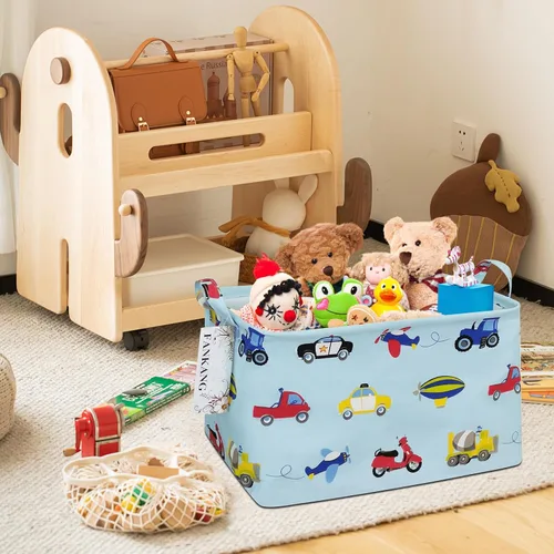 Miniatura 3 de Canasta plegable de almacenamiento para guardería, con revestimiento de polietileno impermeable, de grand tamaño, para niños y niñas, oficina