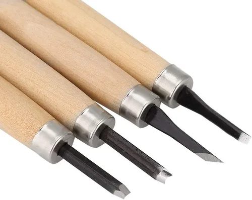 Miniatura 8 de Juego de cuchillos para tallar, afilador manual de madera, cuchillos de sello de goma, cincel para principiantes, juego de herramientas de tallado