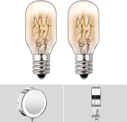 Miniatura 3 de Reemplazo de bombilla incandescente de 20 W, 120 V, adecuado para espejo de maquillaje iluminado Conair RP34B, base de portavelas E12, 2700 K